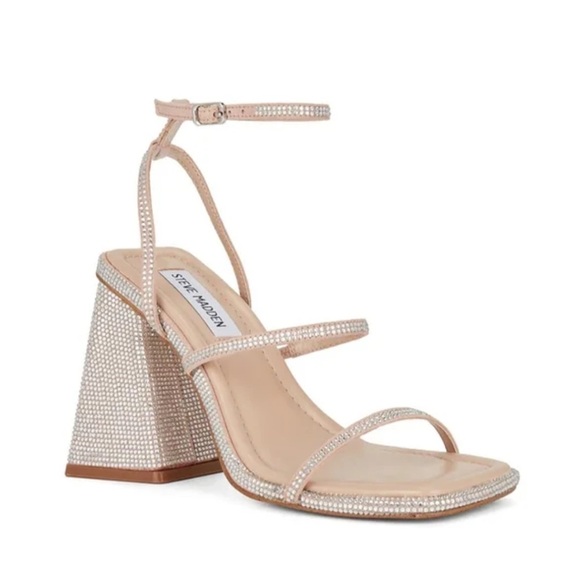 Steve Madden Shoes - Steve Madden Silver rhinestone Strappy Women's Heels